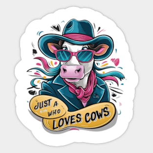 In this vibrant and whimsical 4k vector illustration, a delightful cow character exudes infectious charm Sticker